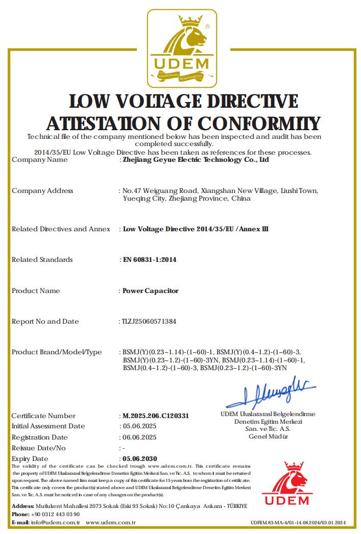 Two Products of Geyue Electric Obtained EU CE Certification, Achieving a Key Breakthrough in Expanding the Global Market
