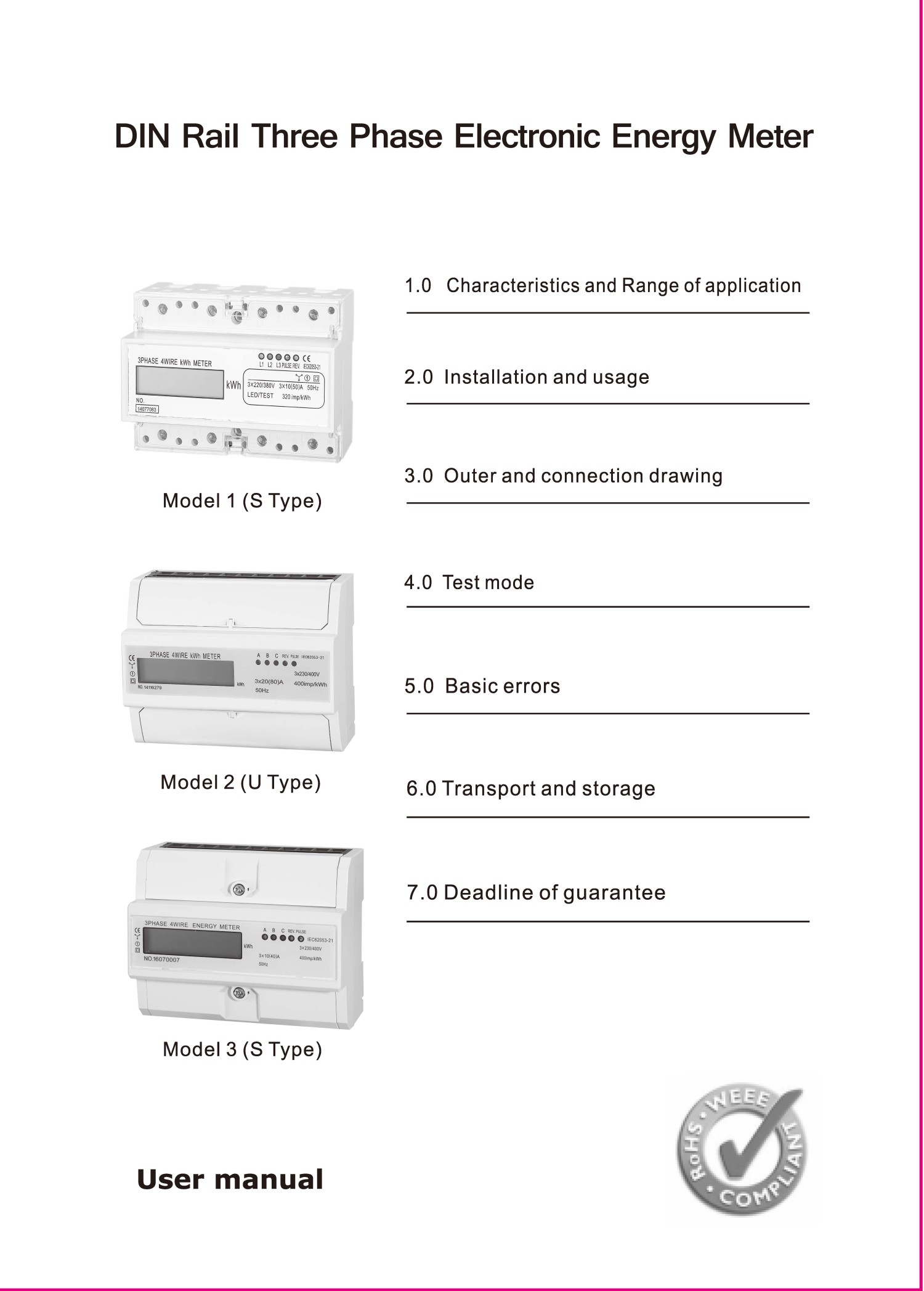 Gy7plcd Three Phase Four Wire 7p Lcd Electronic Energy Metel